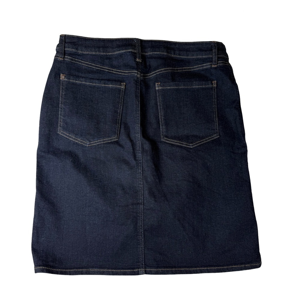 Chico’s Jean Skirt Denim SZ 2 12 Dark Wash Casual Spring Pockets Pencil Vacation - Picture 4 of 7